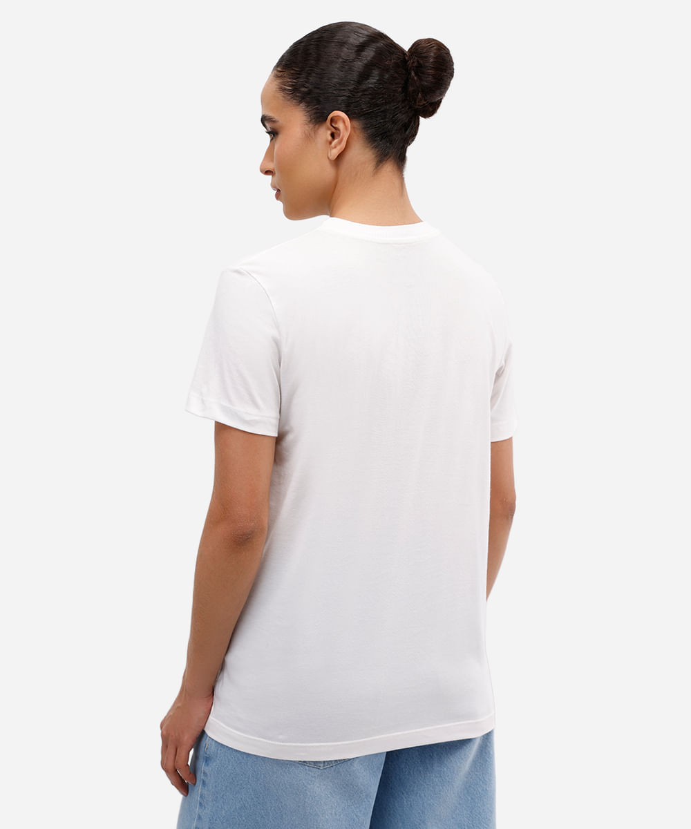 camiseta feminina de algodão manga curta snoopy off white