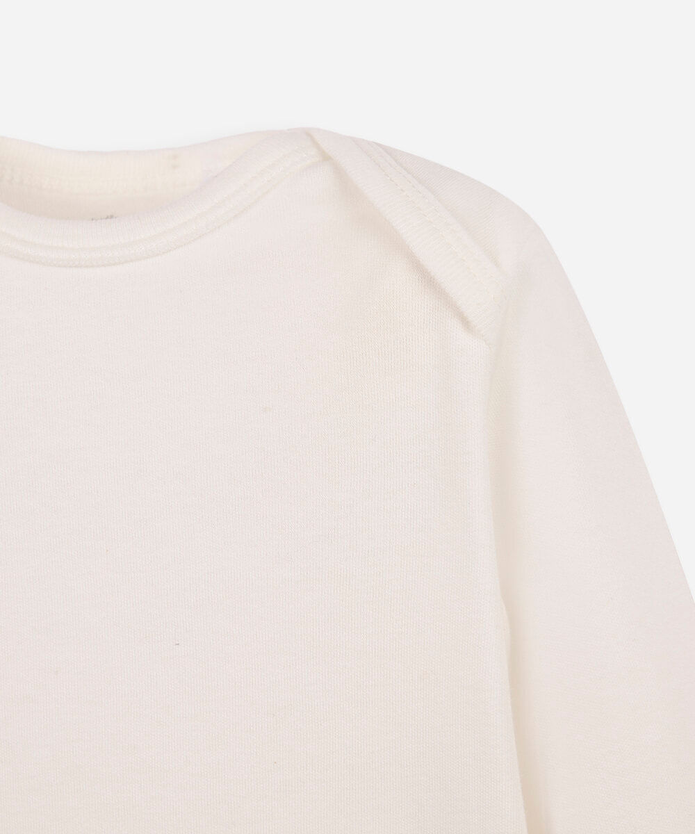 conjunto body e calça infantil algodão essencial off white