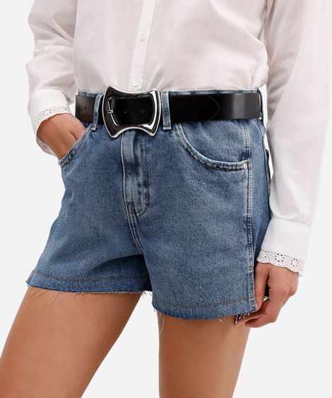 cinto com fivela orgânica preto