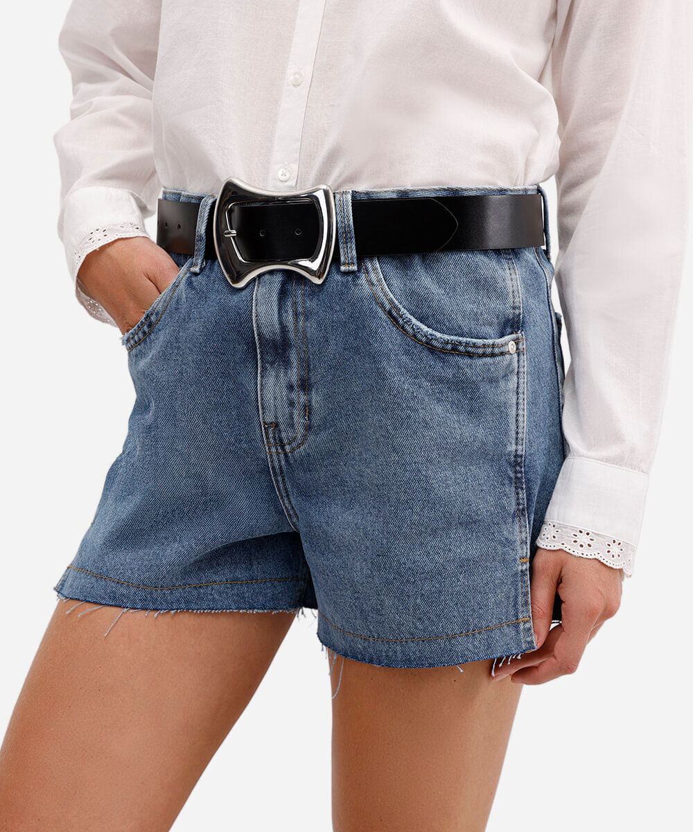 cinto com fivela orgânica preto