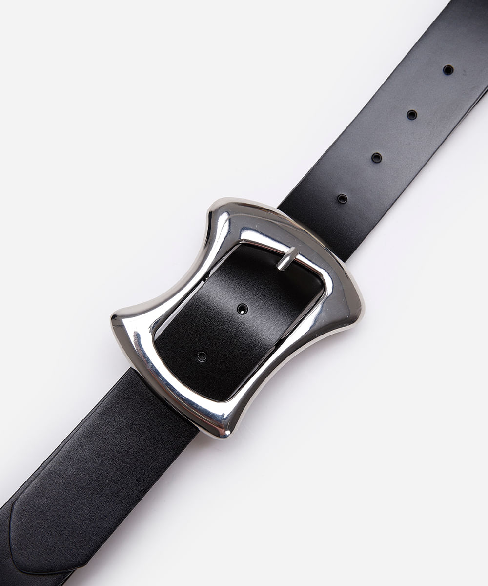 cinto com fivela orgânica preto