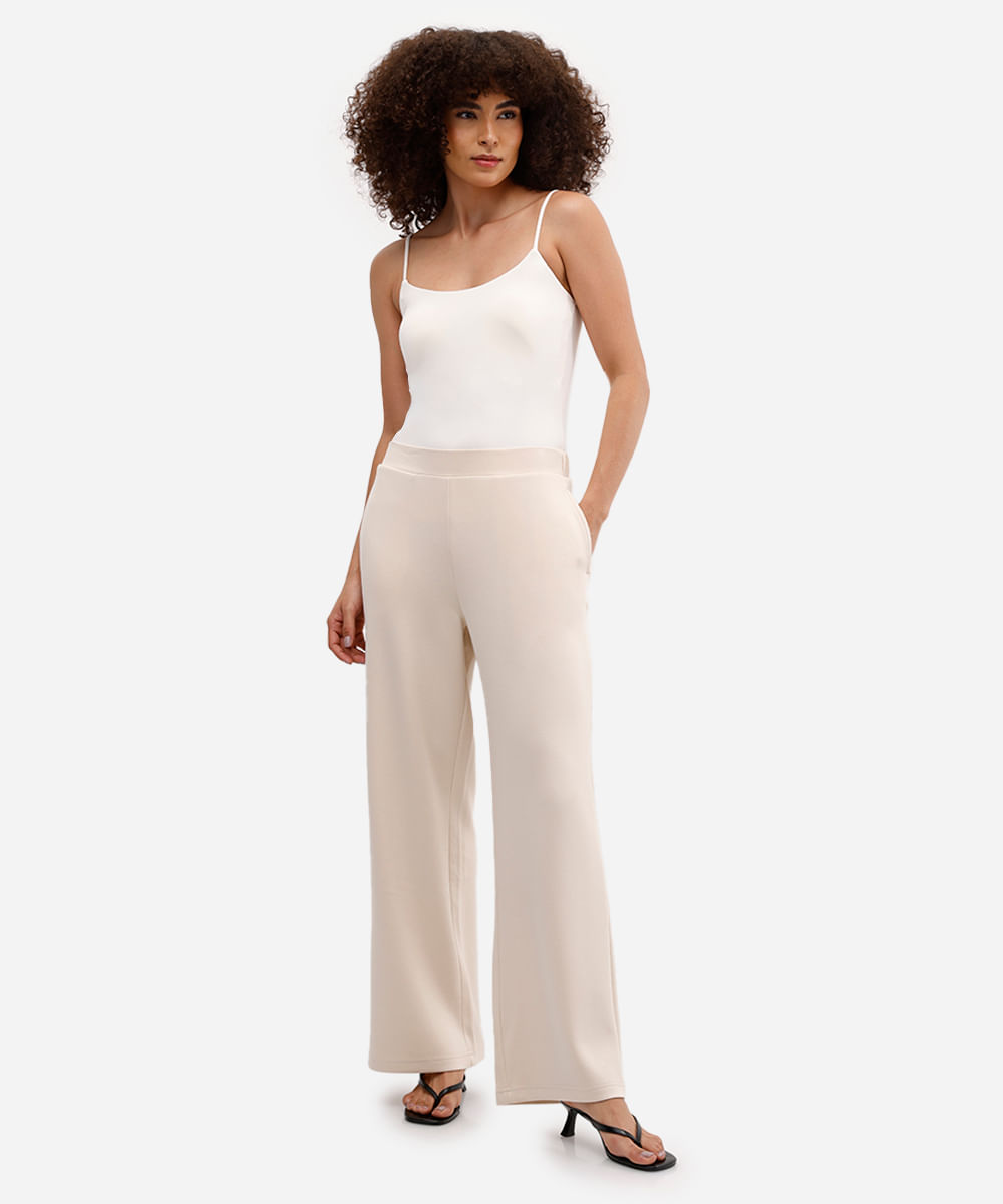 blusa alça fina feminina de poliamida com bojo básica off white