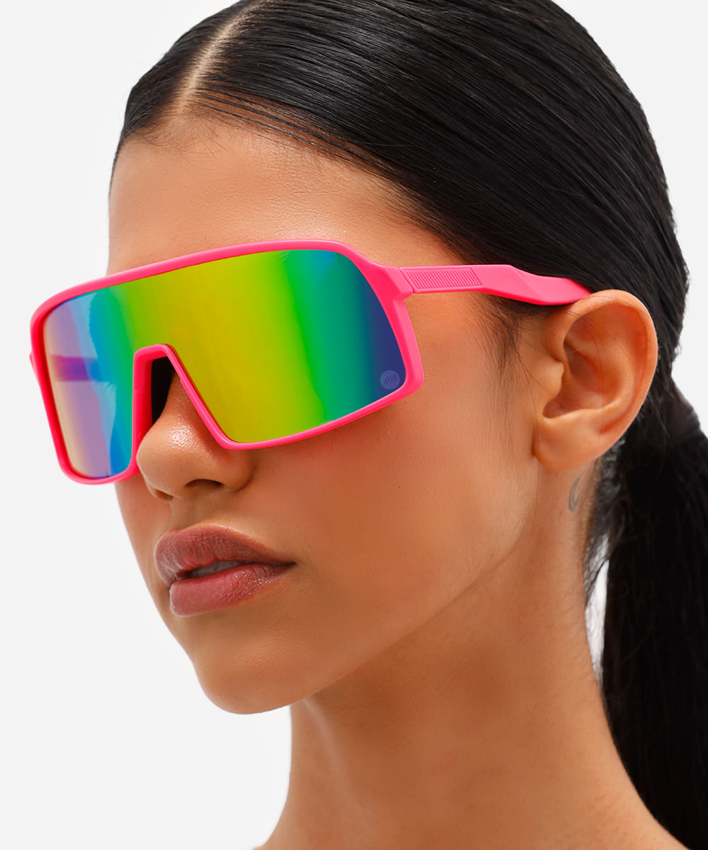 óculos de sol esportivo rosa