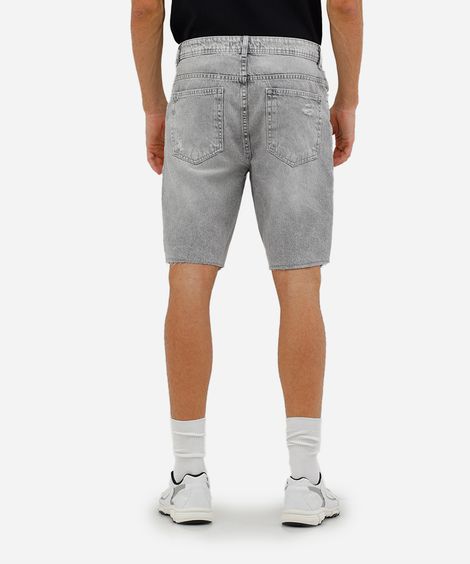 bermuda slim urban masculina jeans preta cinza