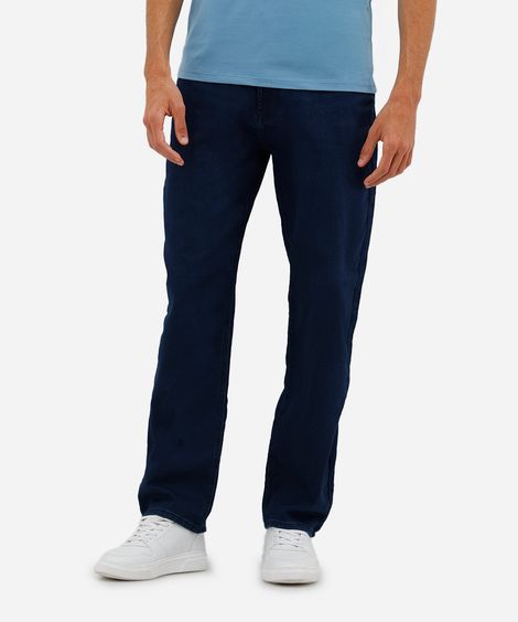 calça reta masculina jeans comfort azul