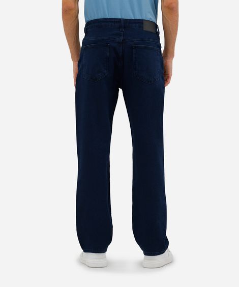 calça reta masculina jeans comfort azul