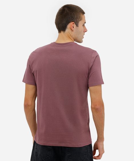 camiseta masculina de algodão básica manga curta roxa