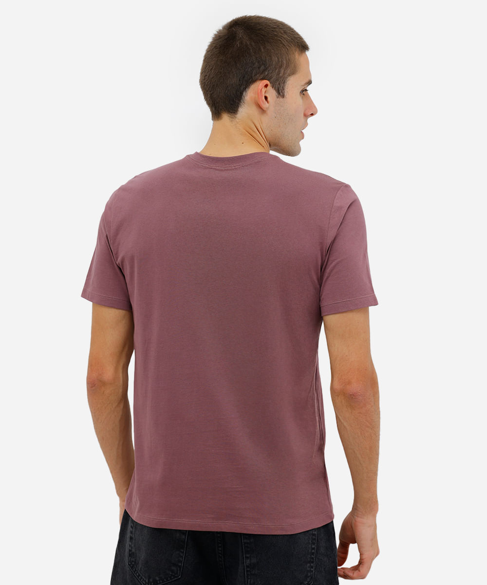 camiseta masculina de algodão básica manga curta roxa