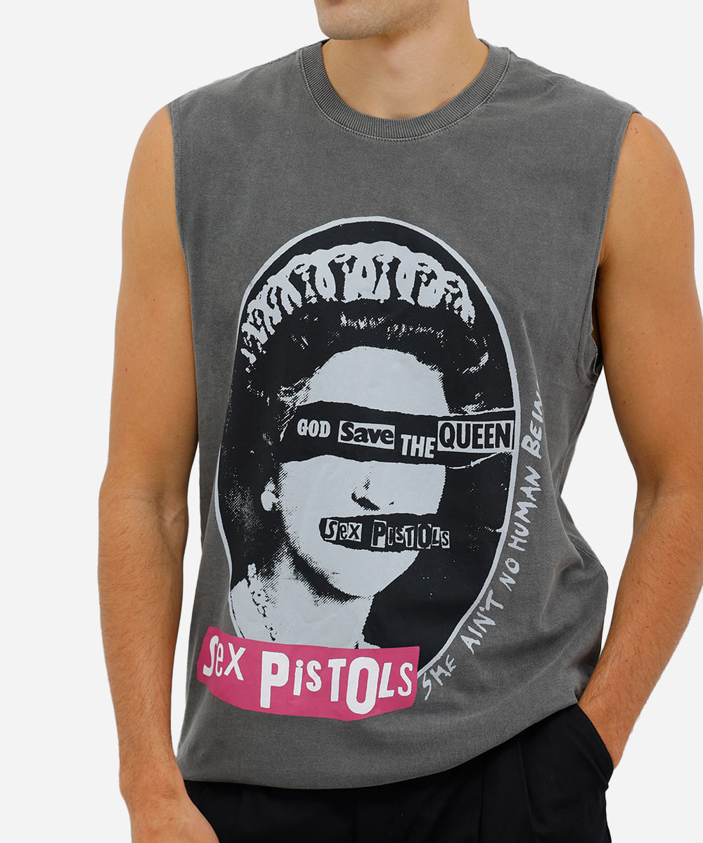 regata machão masculina estampada cinza