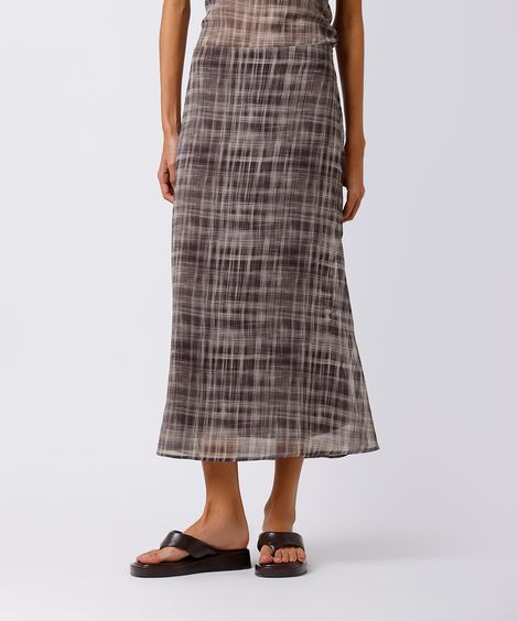 saia midi feminina xadrez mindset colorida