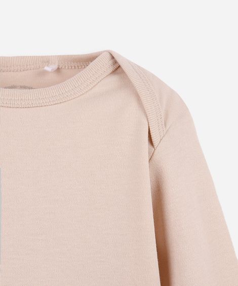 conjunto body e calça infantil algodão essencial bege