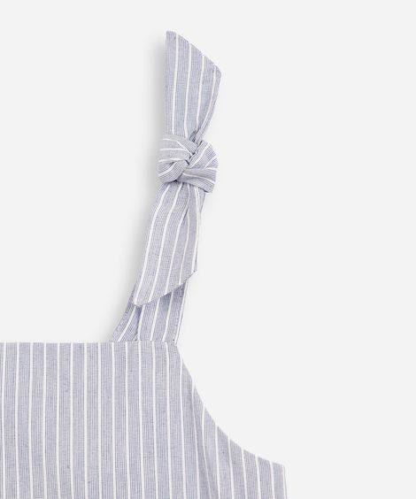 conjunto infantil curto com listrado peplum com laços azul