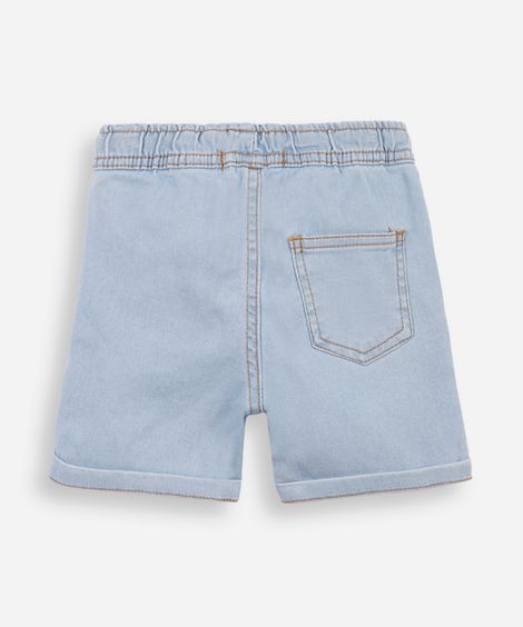 bermuda infantil malha denim azul
