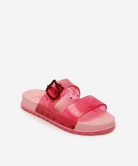 chinelo slide infantil hello kitty grendene rosa