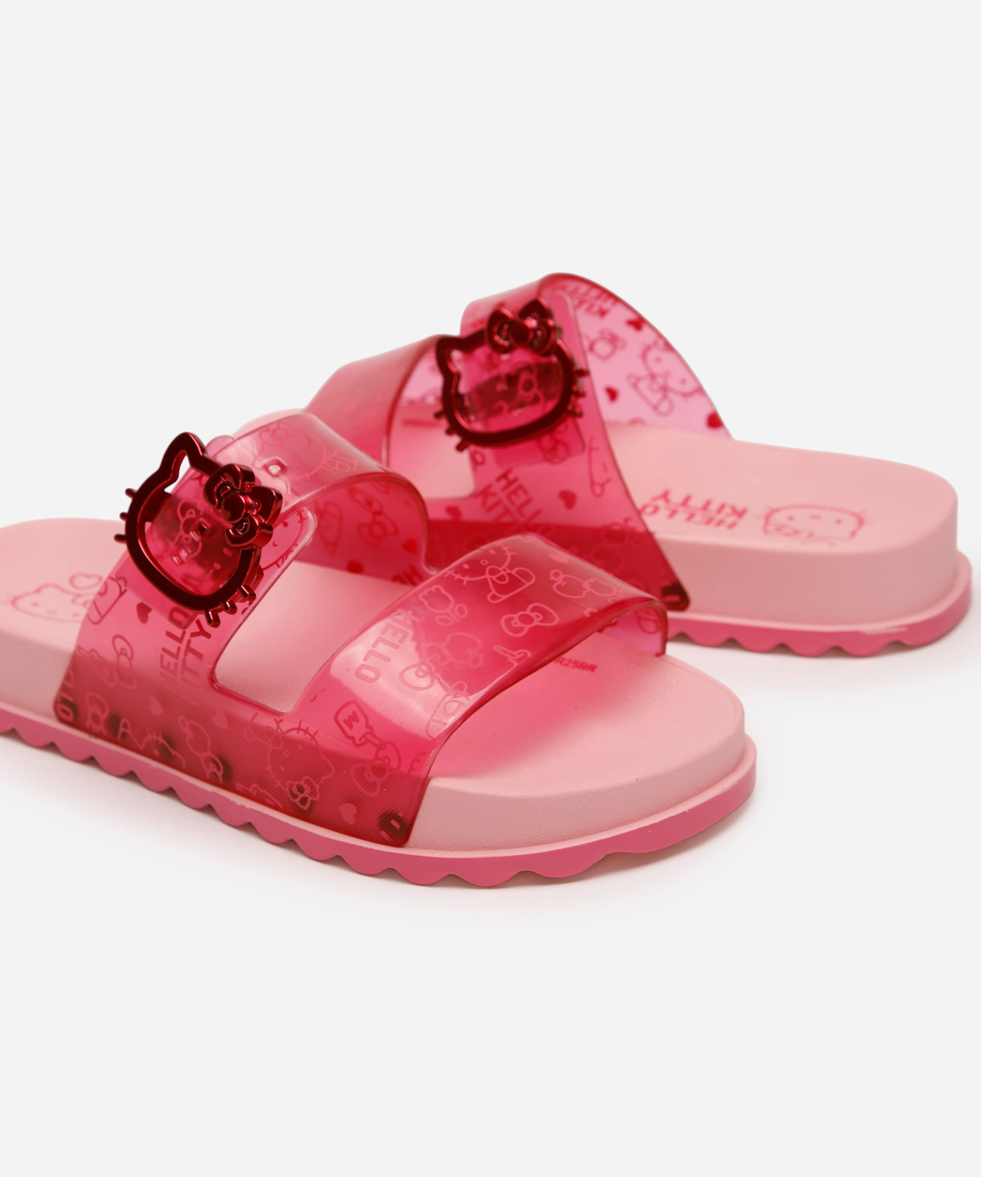 chinelo slide infantil hello kitty grendene rosa