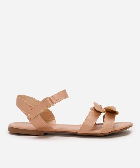 sandália infantil com laçosr rosa