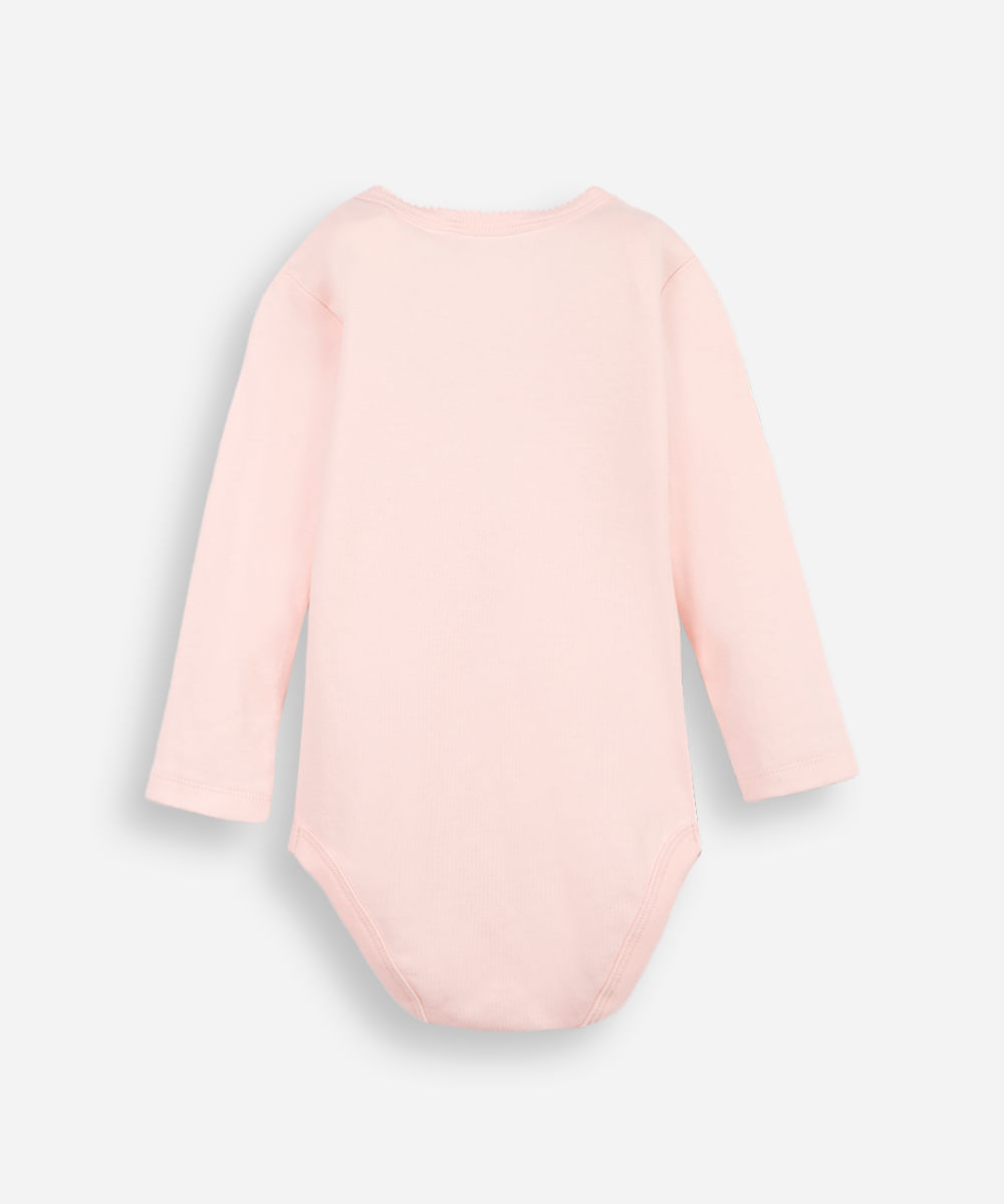conjunto body e calça infantil algodão essencial rosa