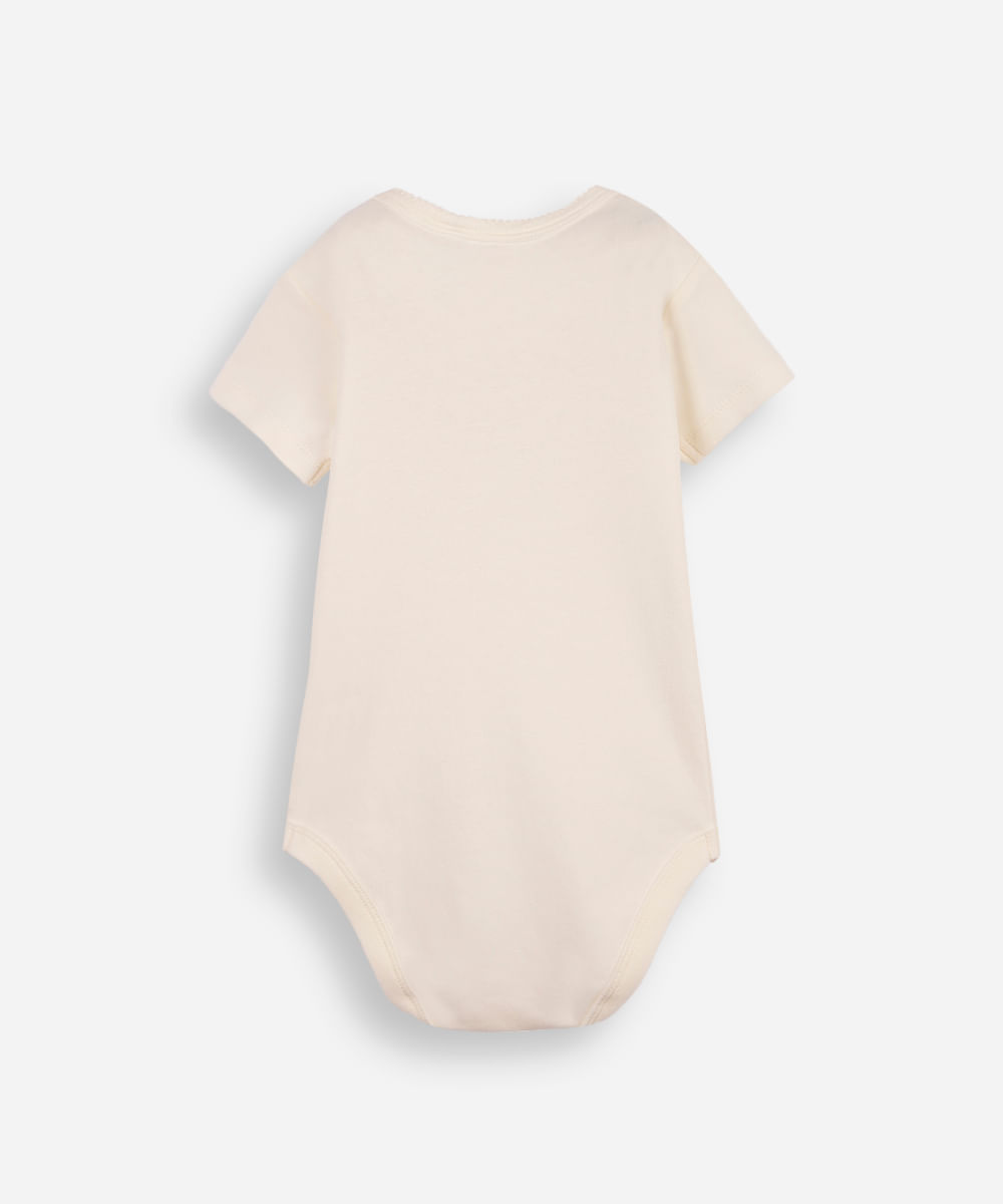 conjunto baby body e calça infantil algodão fun bege
