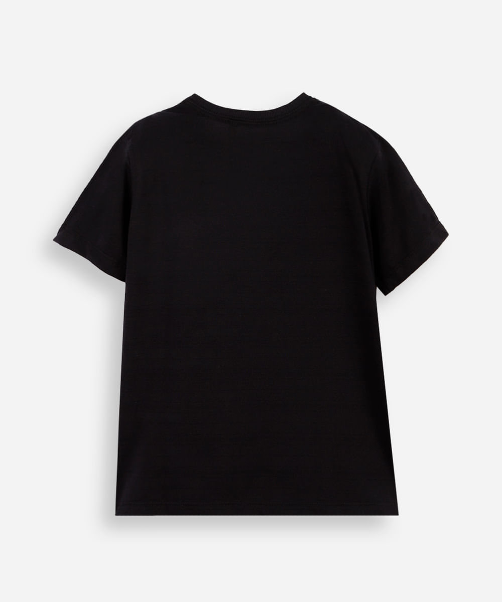 camiseta de algodão infantil hot wheels  preta