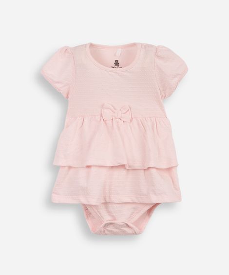 body saia infantil camadas liso rosa