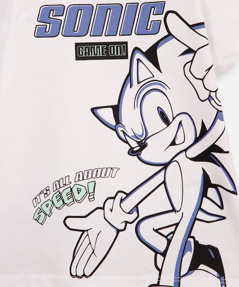 conjunto infantil curto de algodão sonic colorido