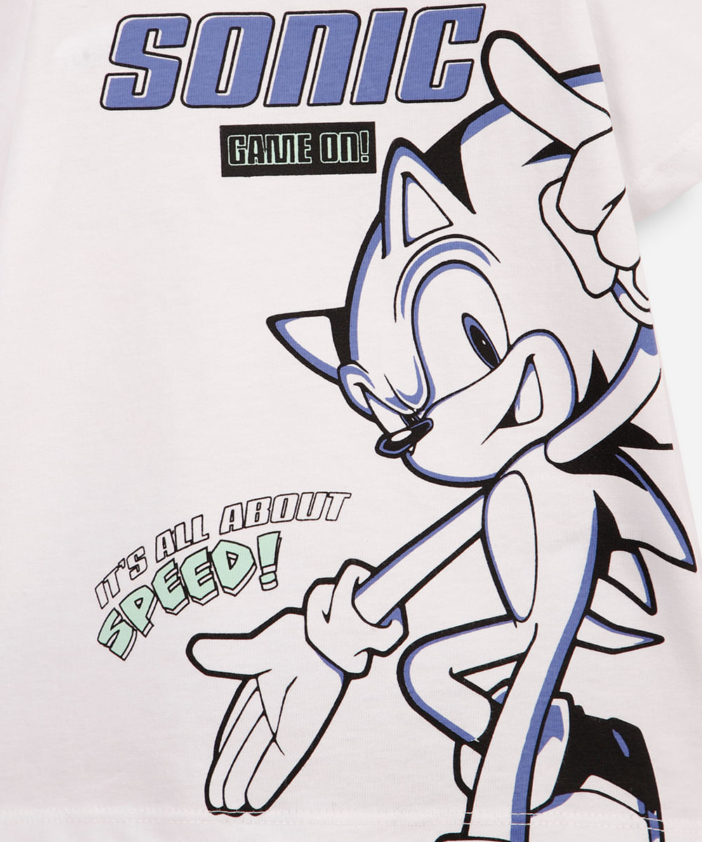 conjunto infantil curto de algodão sonic colorido