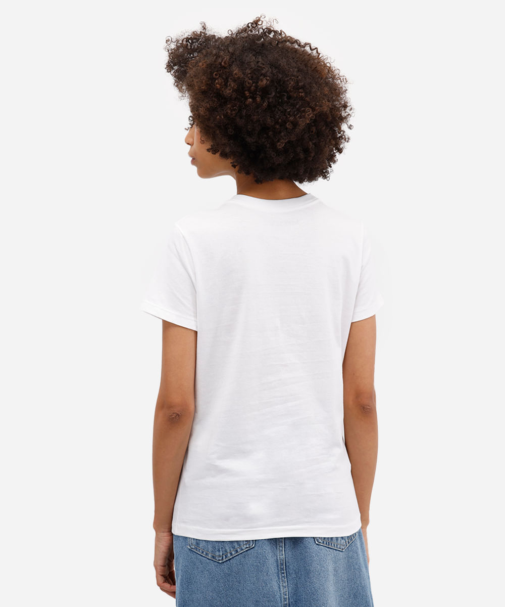 camiseta feminina de algodão sardinhas texturizada off white