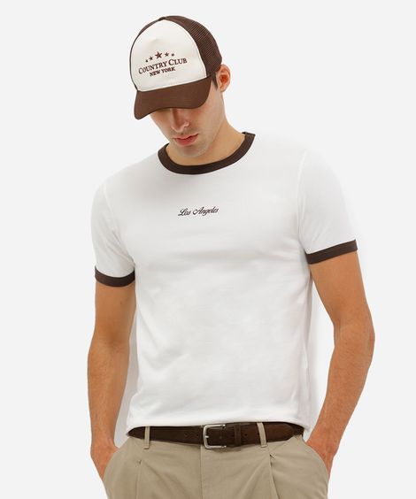 camiseta muscle masculina de algodão los angeles off white