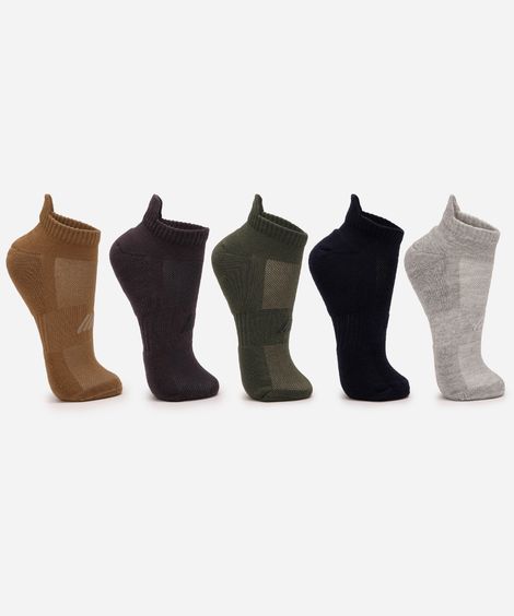 kit de 5 meias masculinas cano curto cea sports colorido