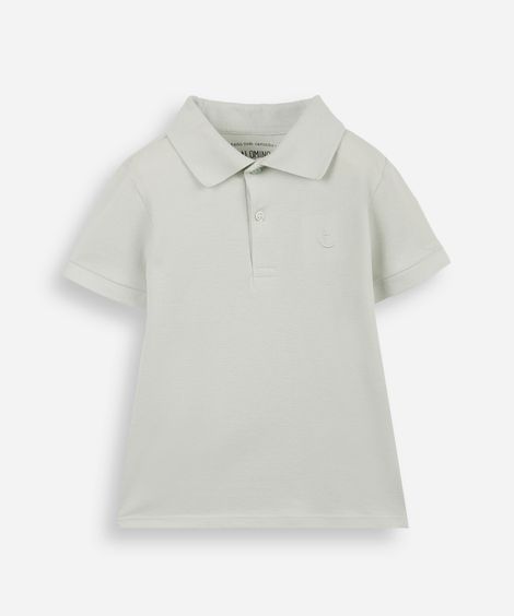 polo de algodão infantil âncora verde