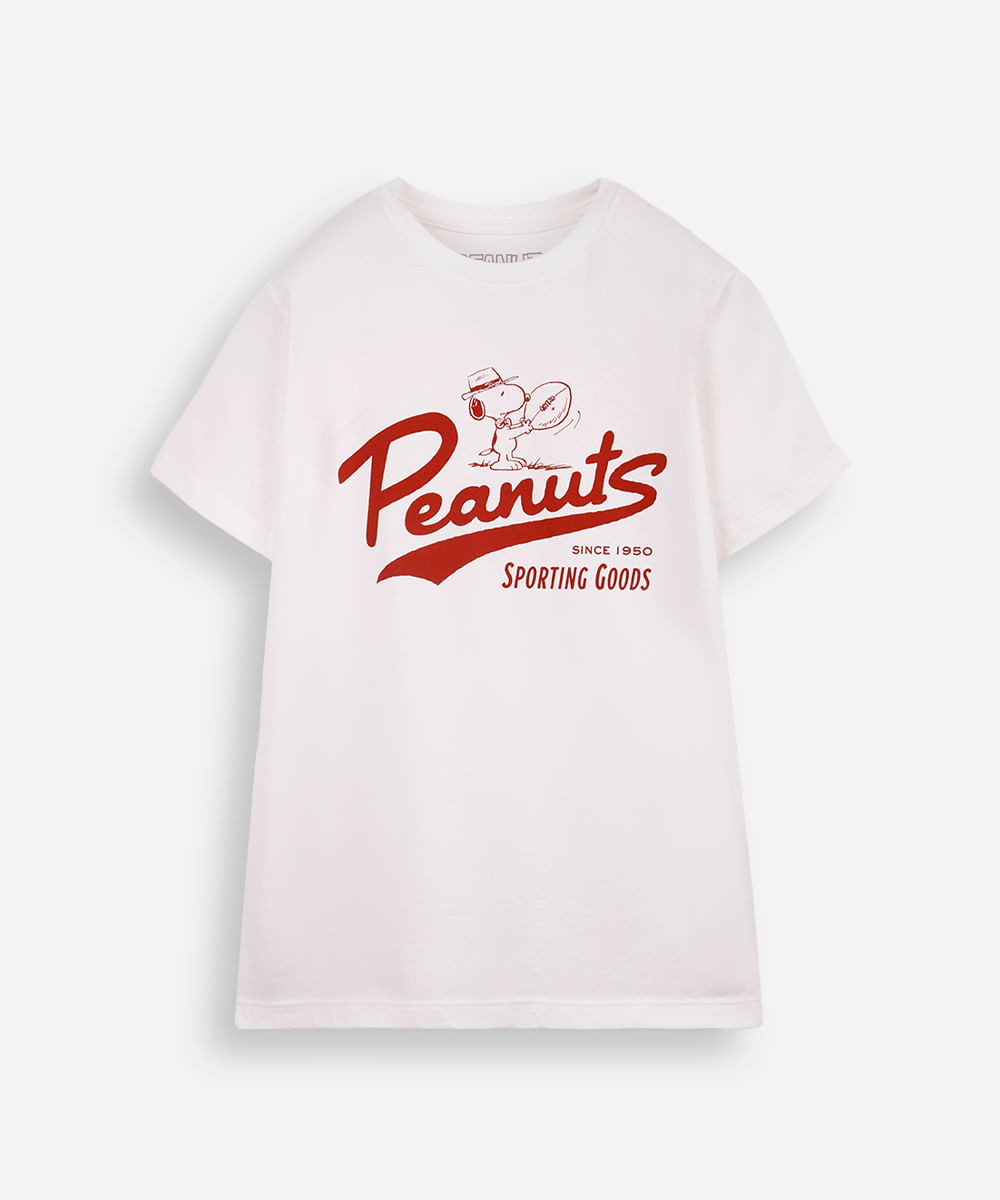 camiseta infantil snoopy sporting goods off white