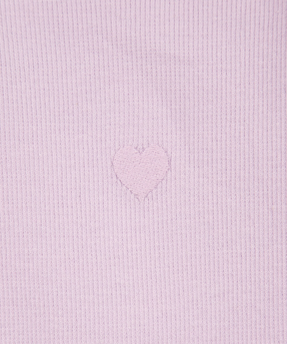 camiseta infantil ribana bordado lilás