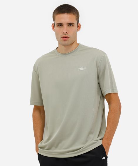 camiseta oversized masculina estampada verde