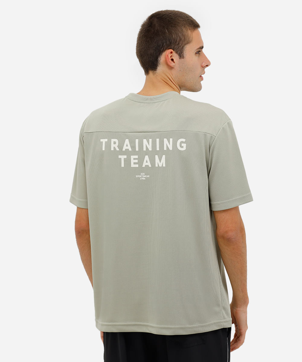 camiseta oversized masculina estampada verde