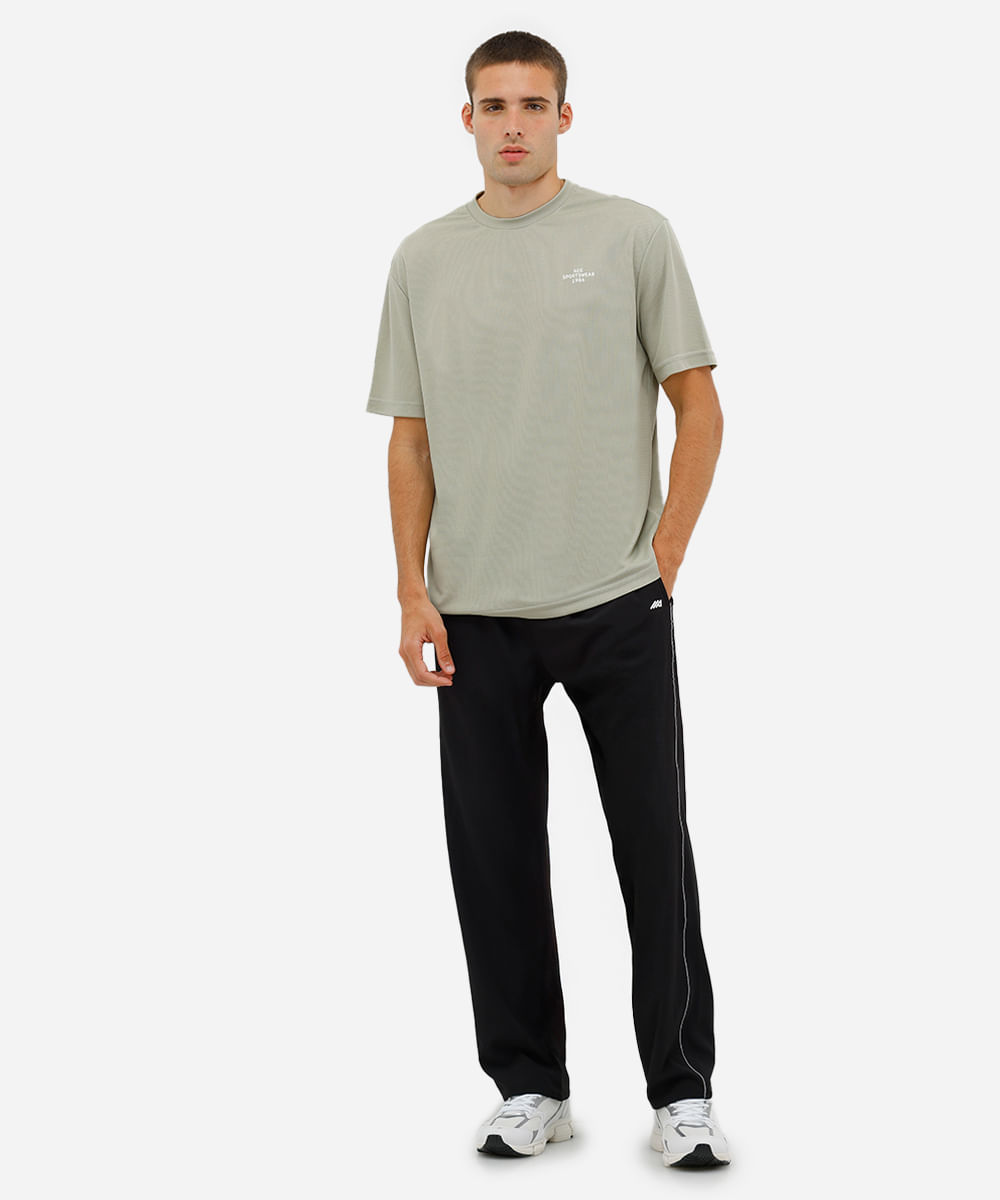 camiseta oversized masculina estampada verde