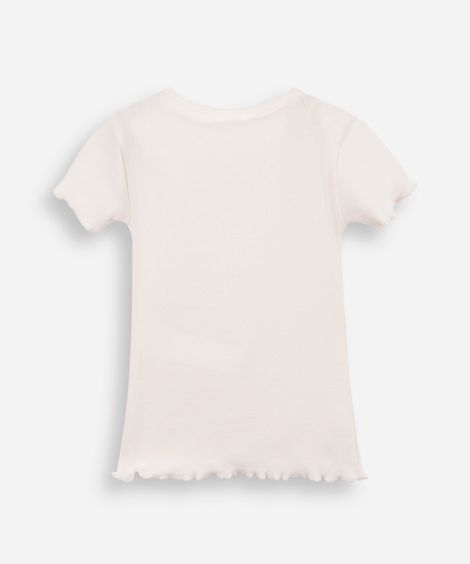 camiseta infantil ribana bordado off white