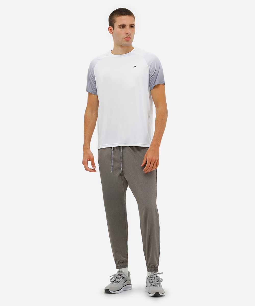 camiseta esportiva masculina manga curta degradê branca