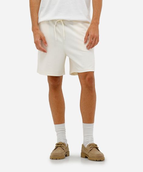 bermuda masculina malha texturizada off white