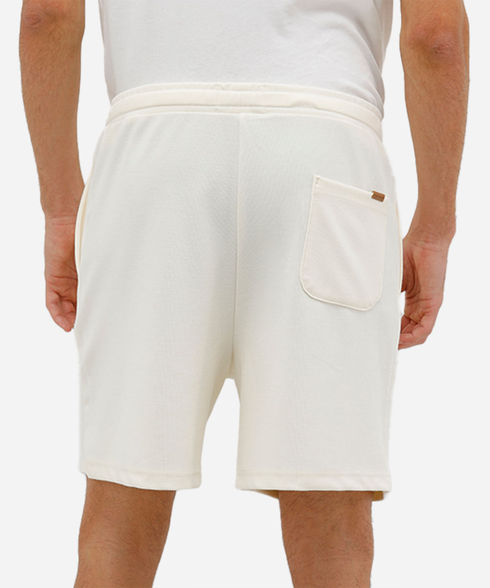 bermuda masculina malha texturizada off white