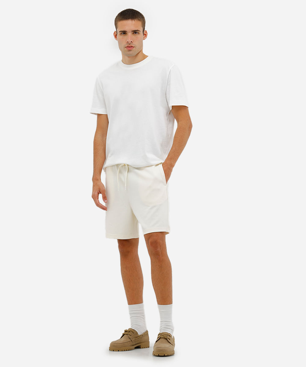 bermuda masculina malha texturizada off white