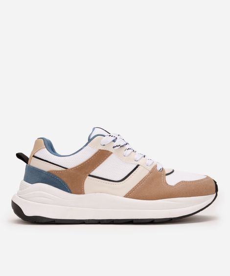 tênis esportivo ace com recortes azul