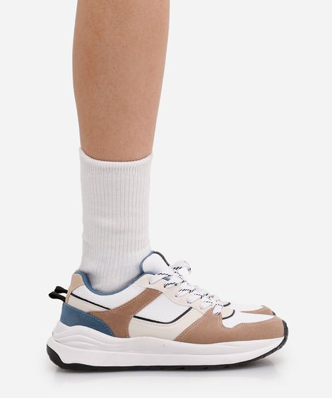 tênis esportivo ace com recortes azul