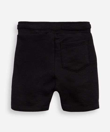 short de moletom infantil com cordão preto