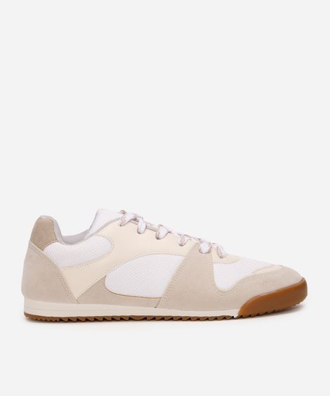 tênis esportivo feminino ace com recortes off white