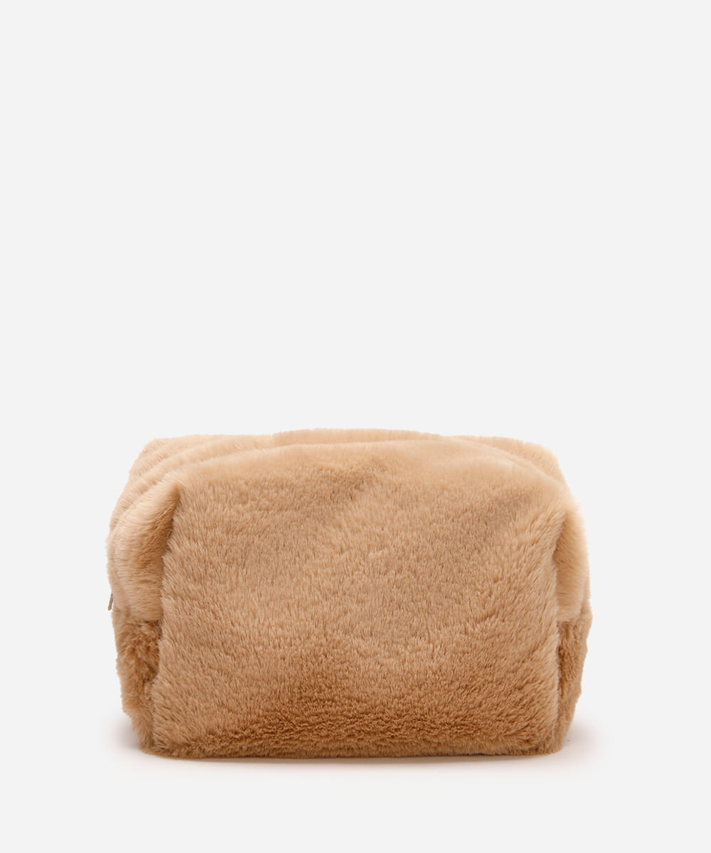 necessaire tijolo peluciada - bege