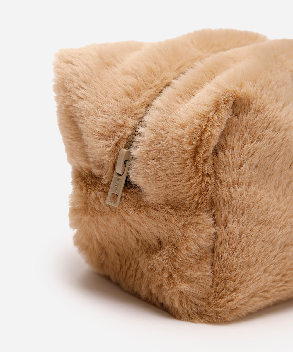 necessaire tijolo peluciada - bege