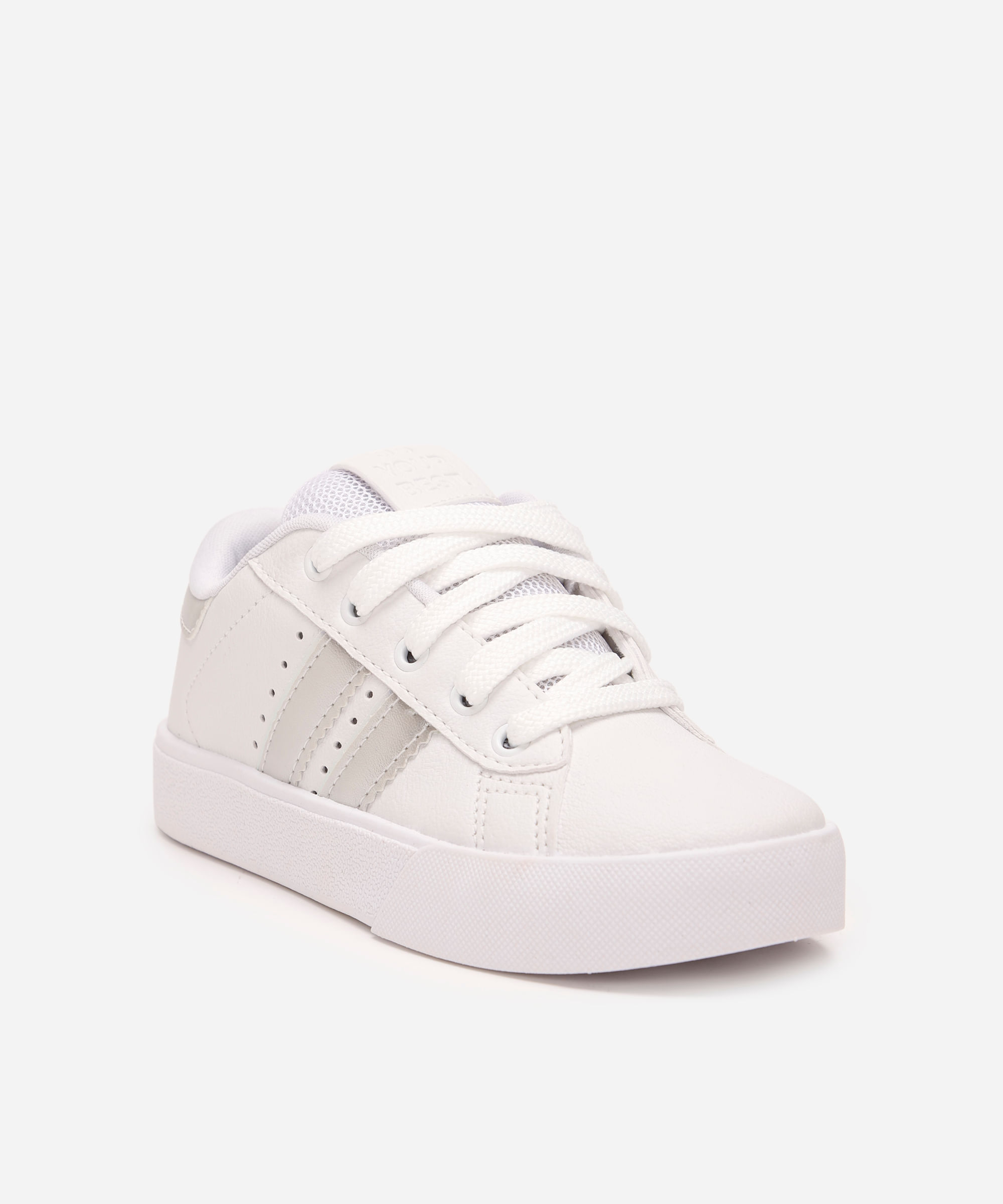 tênis casual infantil com recortes ollie branco