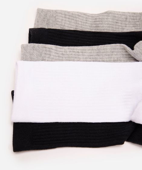 kit de 5 meias cano longo esportivo ace colorido