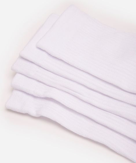 kit de 5 meias cano longo esportivo ace branco