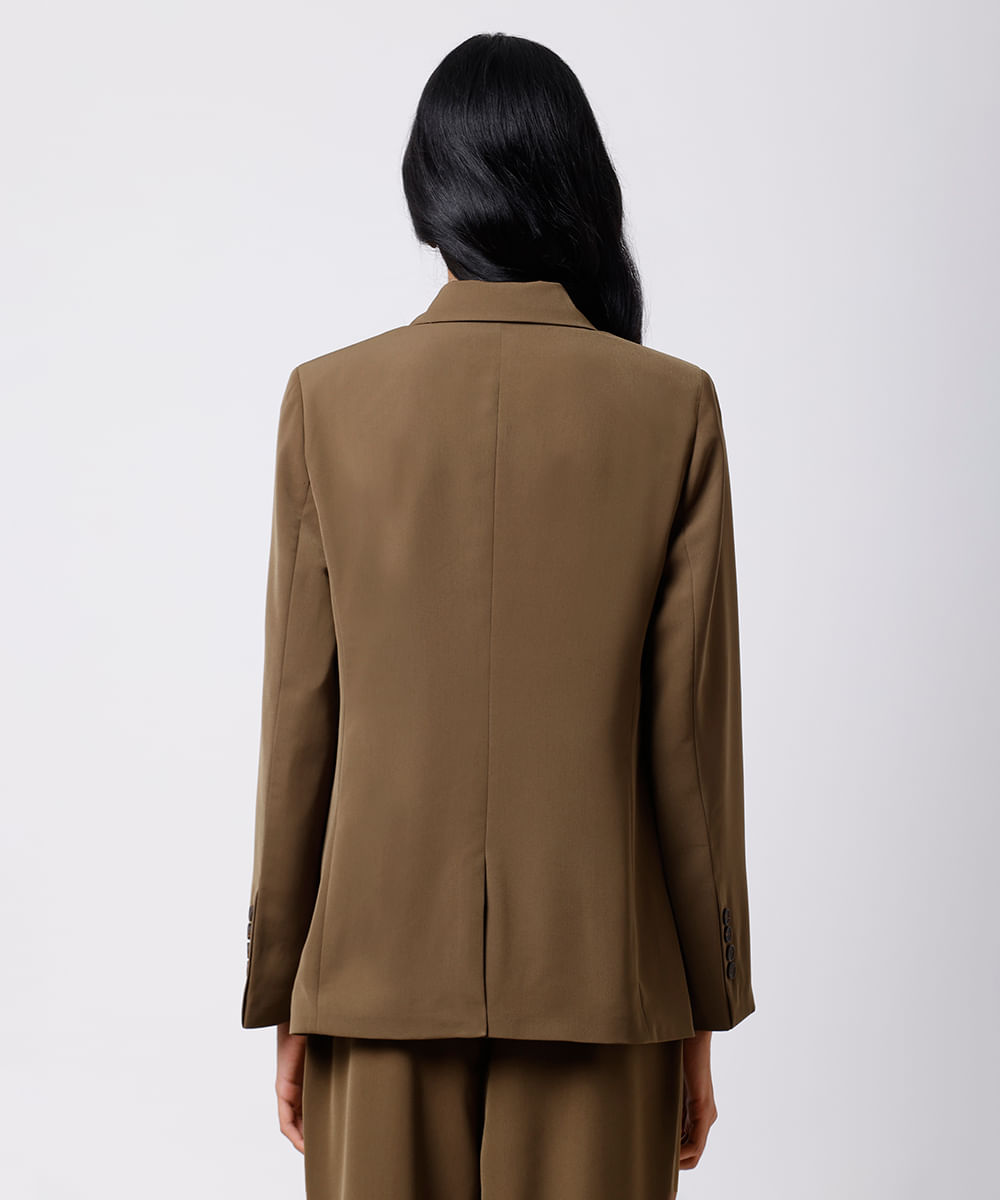 blazer feminino de alfaiataria mindset marrom